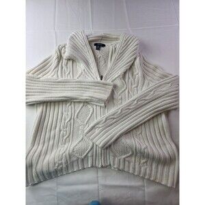 CHAPS Women's XL Ivory Cable-Knit Sweater Cowl‎ Neck